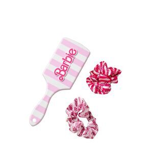 Barbie Retro Stripe Hair Brush Set / Pink
